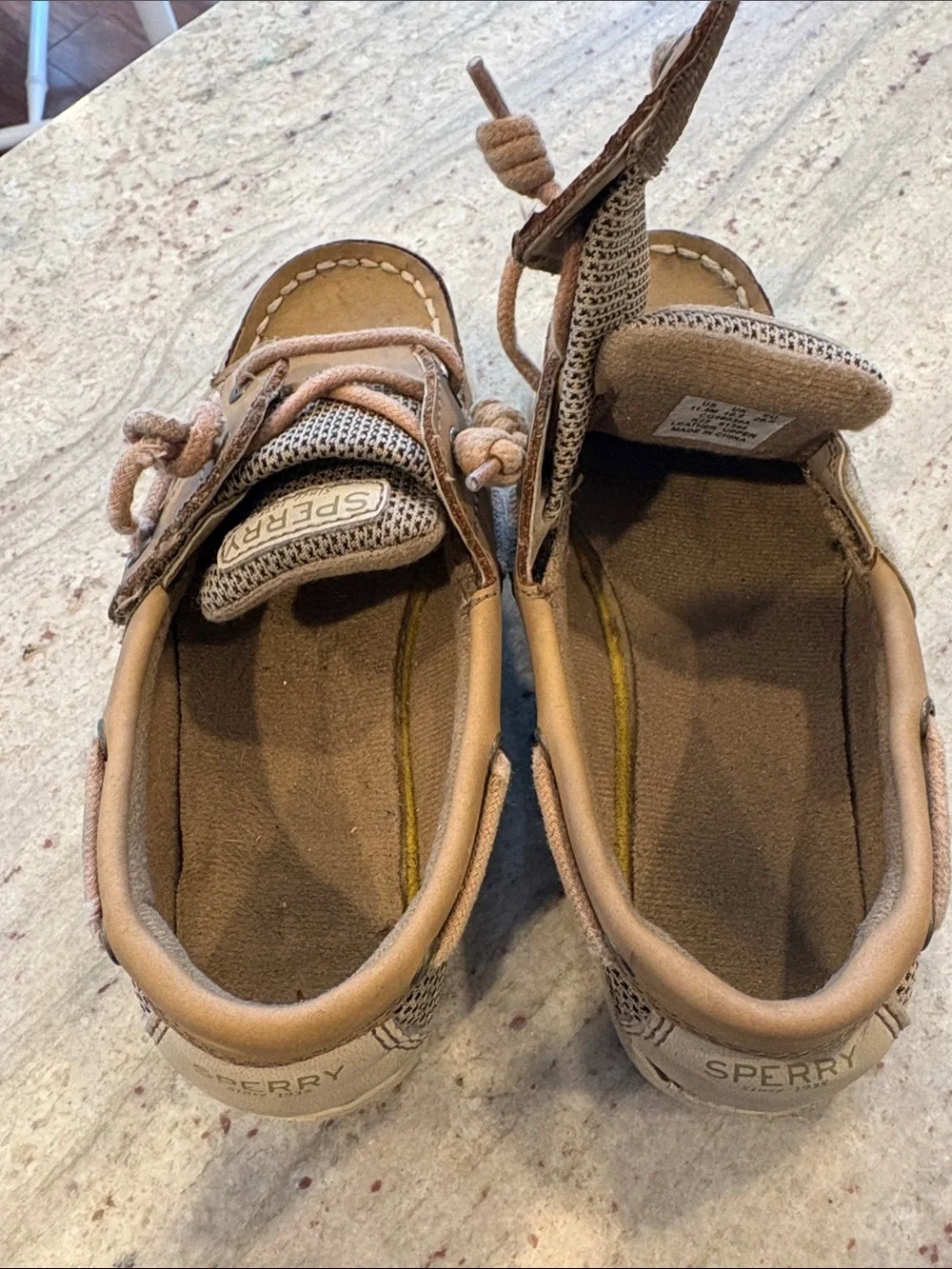 Sperry Kids Tan Leather Moccasin Boat Shoes